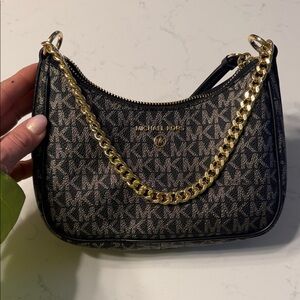 Michael Kors Black and Gold Chain Shoulder Bag